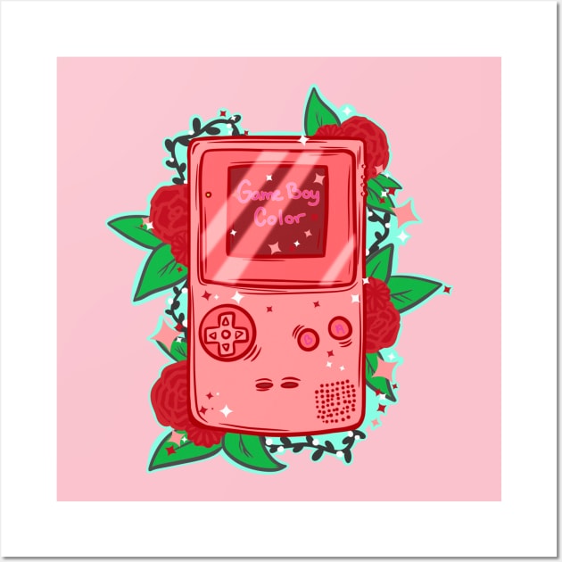 Retro Floral Mobile Gaming Console Wall Art by Autumn_Coloredsky